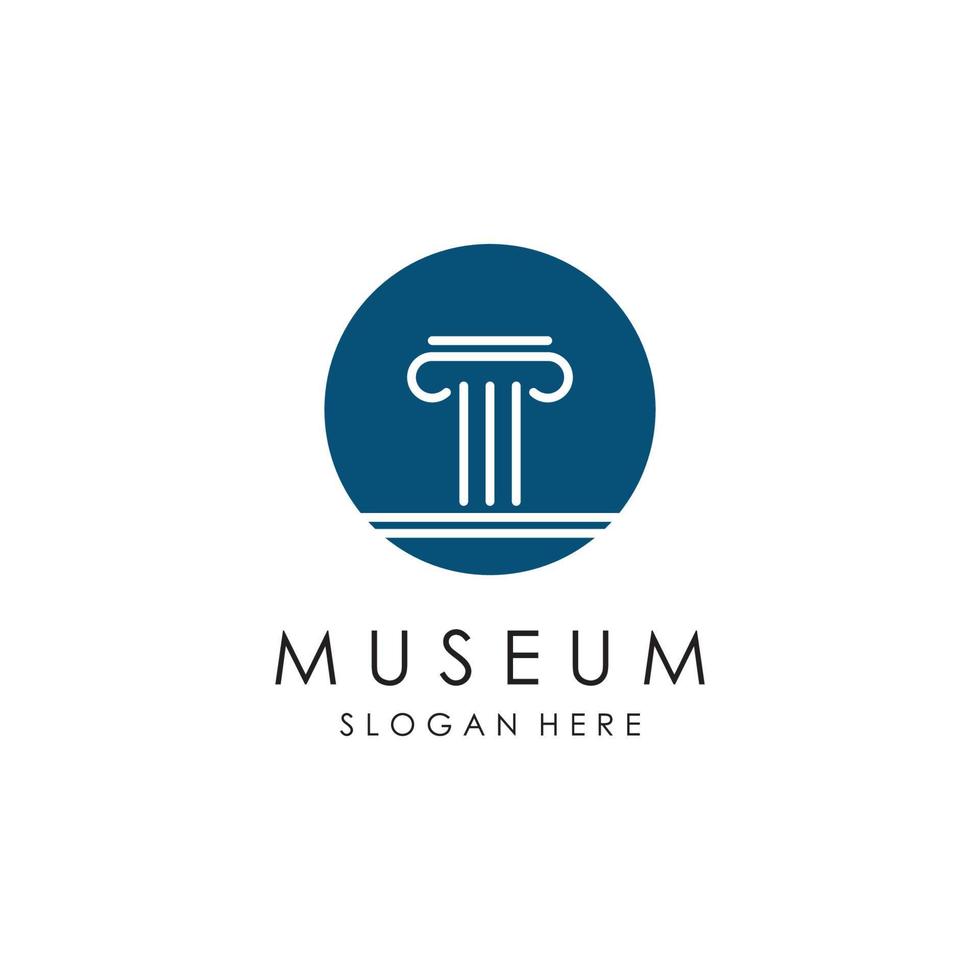 Museum Logo Vorlage mit minimalistisch und modern Konzept vektor