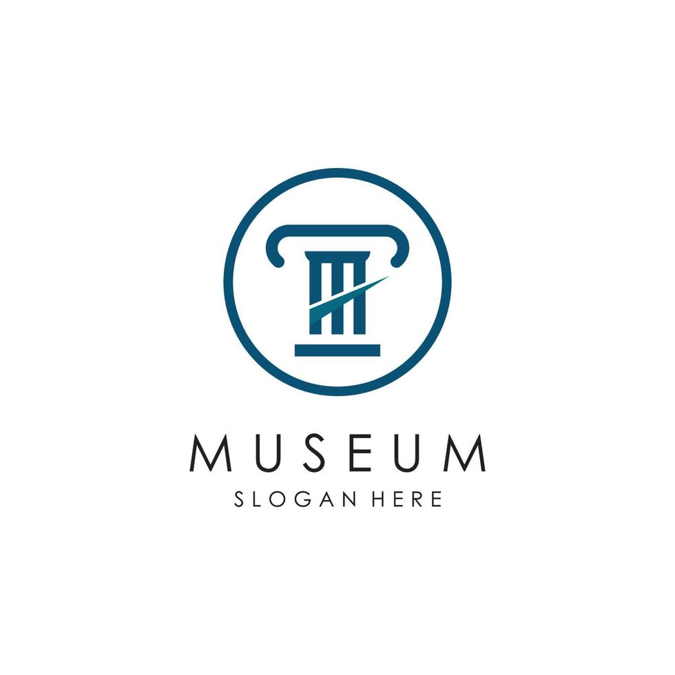museum logotyp mall med minimalistisk och modern begrepp vektor