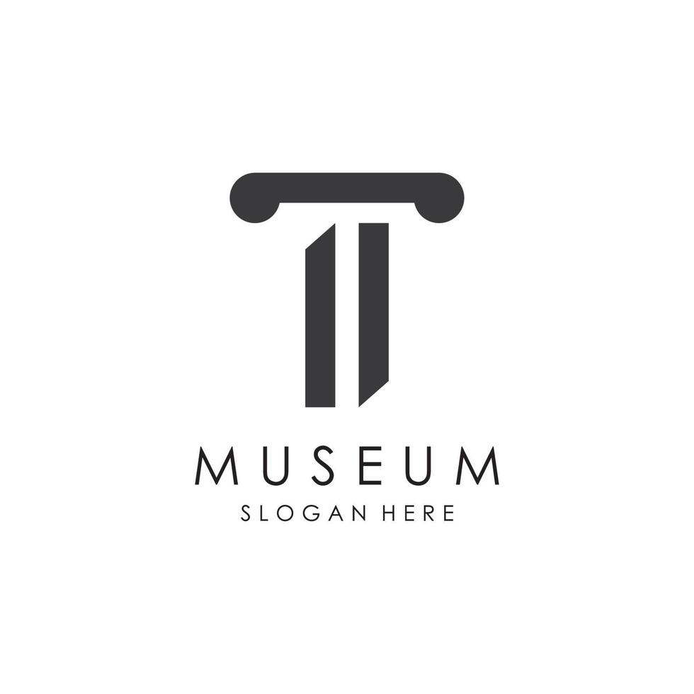 museum logotyp mall med minimalistisk och modern begrepp vektor