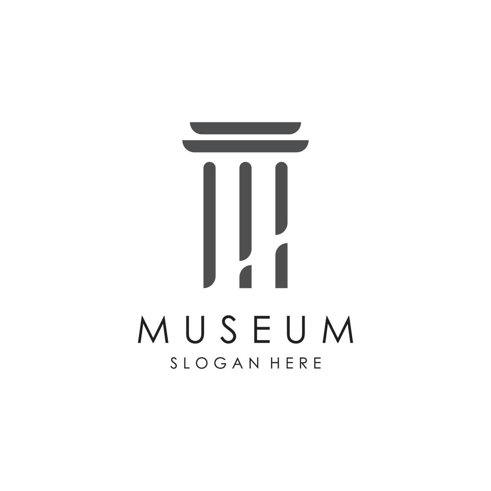 Museum Logo Vorlage mit minimalistisch und modern Konzept vektor