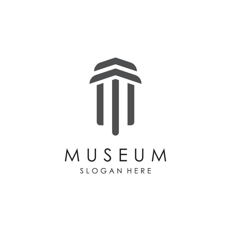 museum logotyp mall med minimalistisk och modern begrepp vektor