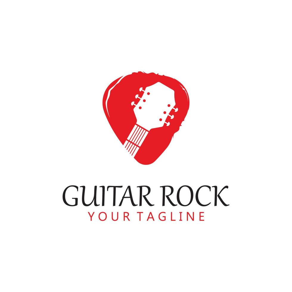 Gitarre Musical Instrument Logo Vorlage mit einfach Form. vektor