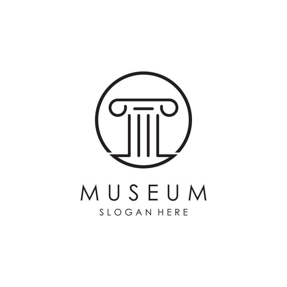 Museum Logo Vorlage mit minimalistisch und modern Konzept vektor