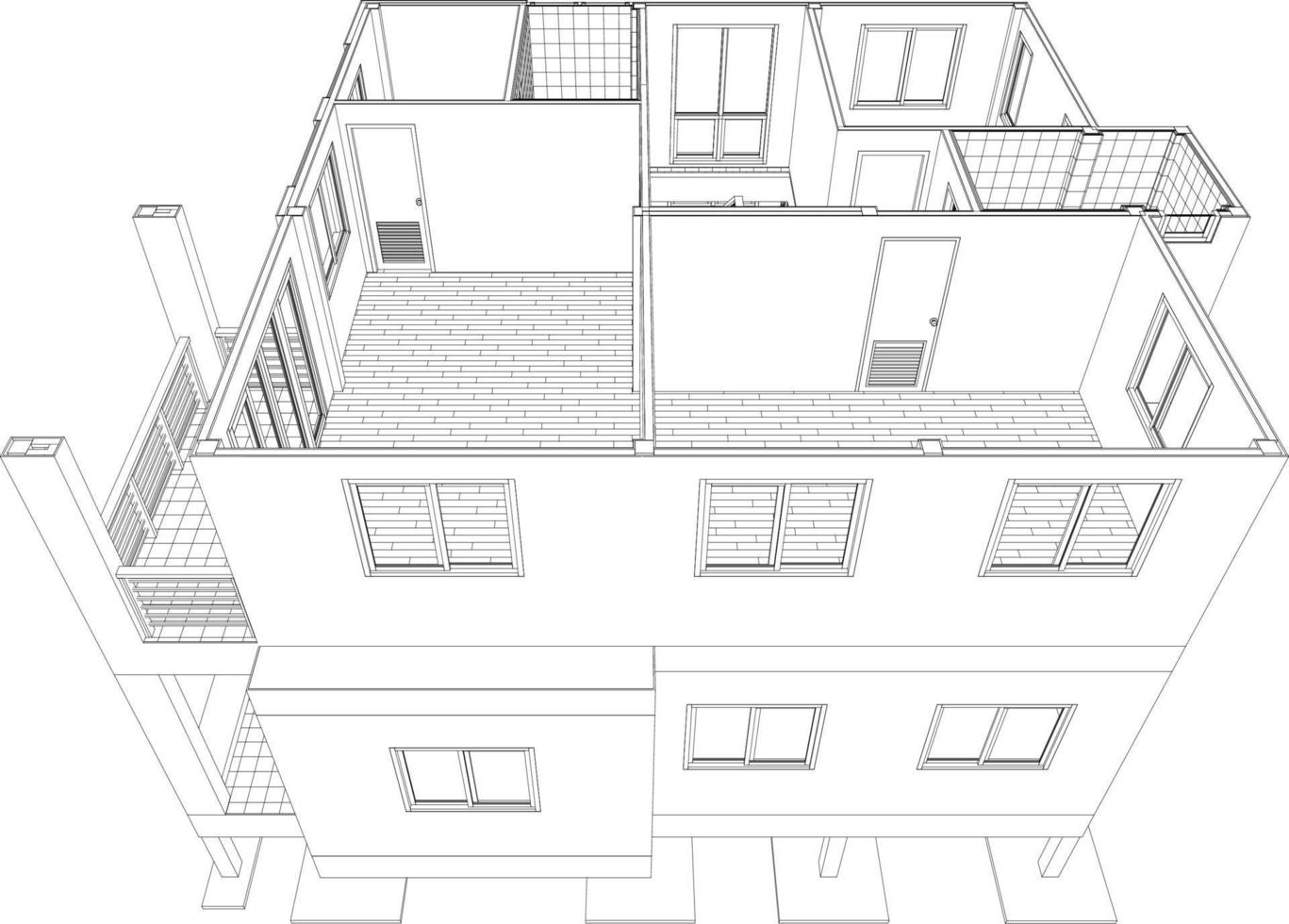 3D-Darstellung des Bauvorhabens vektor