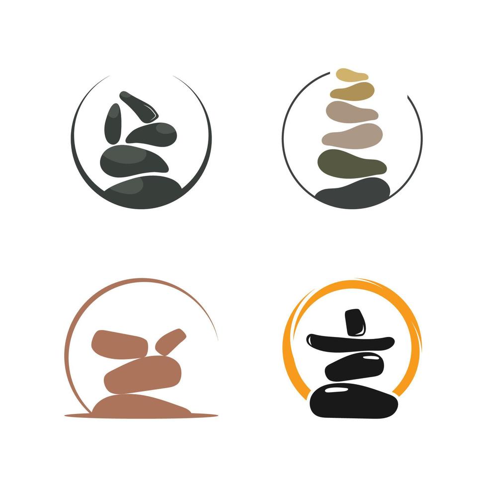 balanserad zen sten logotyp mall vektor