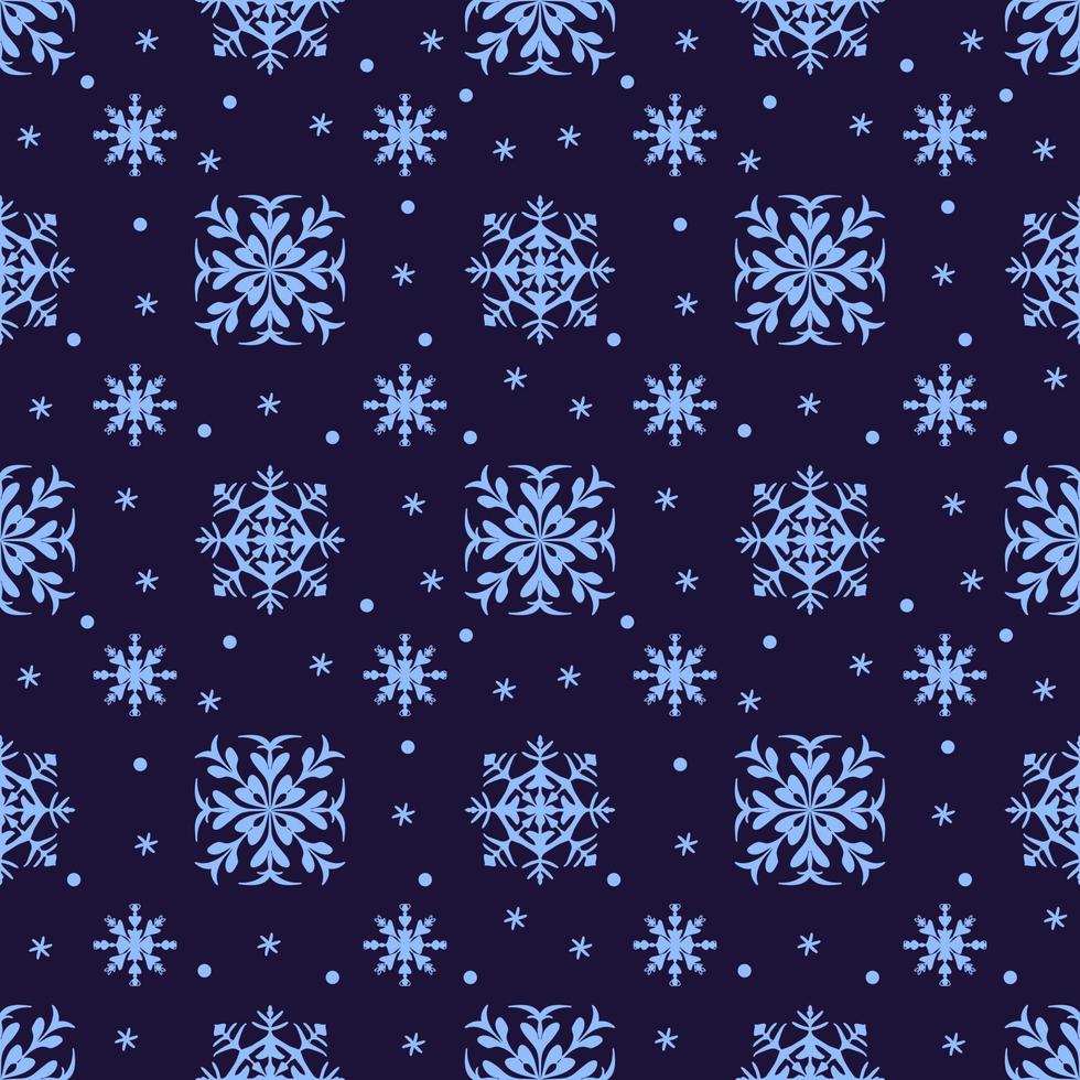 fallen Schneeflocken auf Blau Hintergrund, nahtlos Muster Schneeflocke. vektor