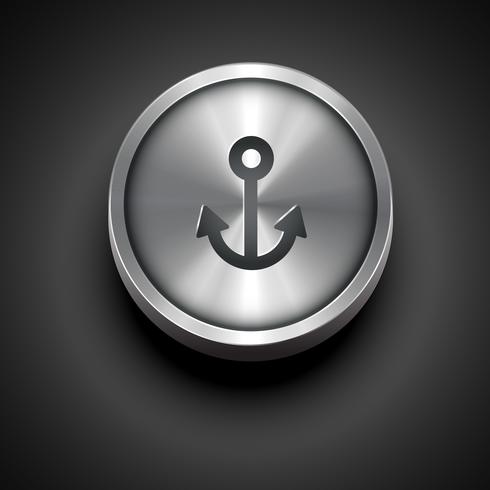 metallic anchor icon vektor