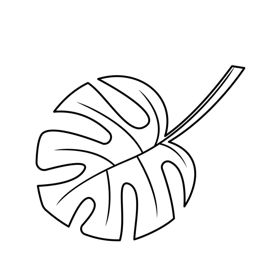 tropischer palmenurlaub im skizzenstil, isolierte vektorillustration. Blätter der Palme im linearen Doodle-Stil. Botanischer minimalistischer Druck aus exotischen Blättern, Skizzendesign. vektor