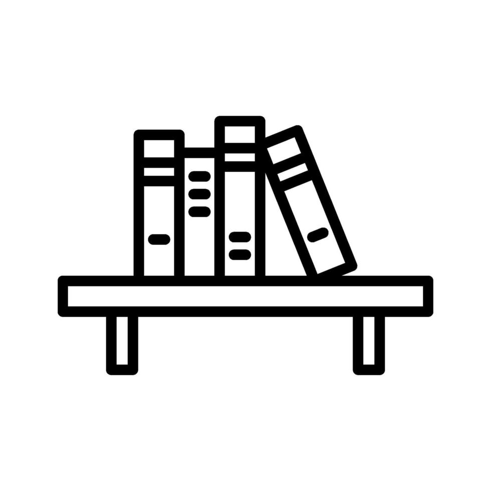 böcker på bordsikonen vektor