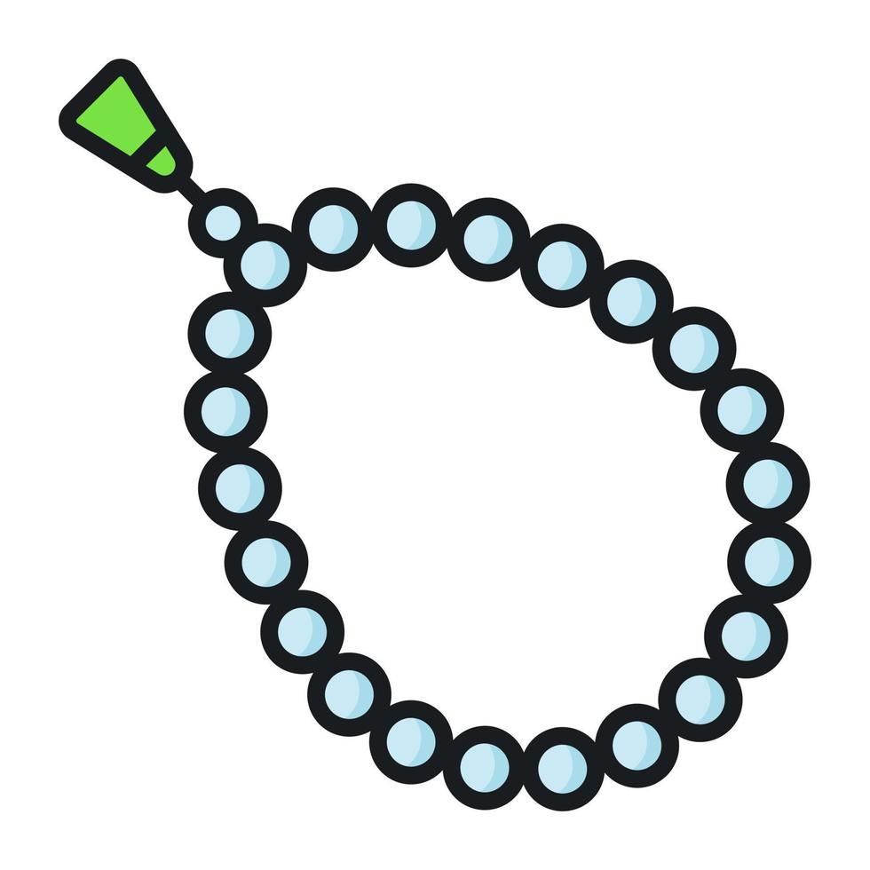 ein Kette von heilig Perlen zum Anbetung Konzept von Tasbih, heilig Rosenkranz Symbol vektor