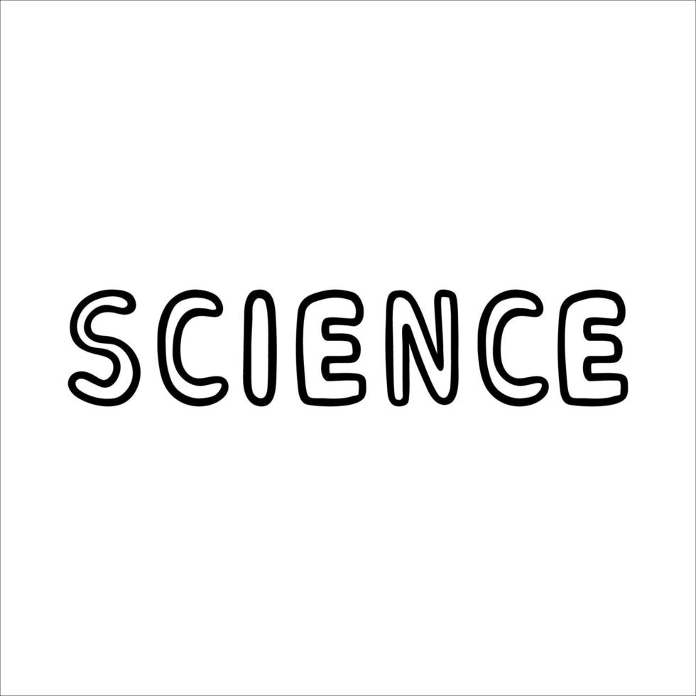 Wort Wissenschaft Gekritzel Symbol vektor