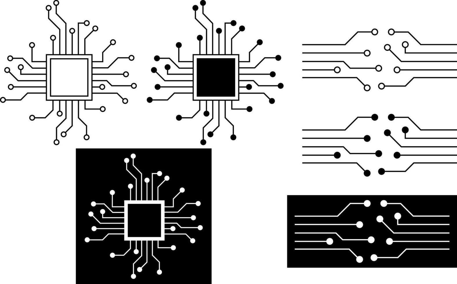 Vektor Schaltkreis Tafel. Technologie Symbol. Chip elektronisch minimalistisch Stil. Illustration