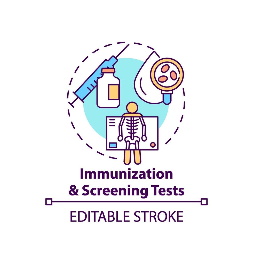 Konzeptikone für Immunisierungs- und Screening-Tests vektor