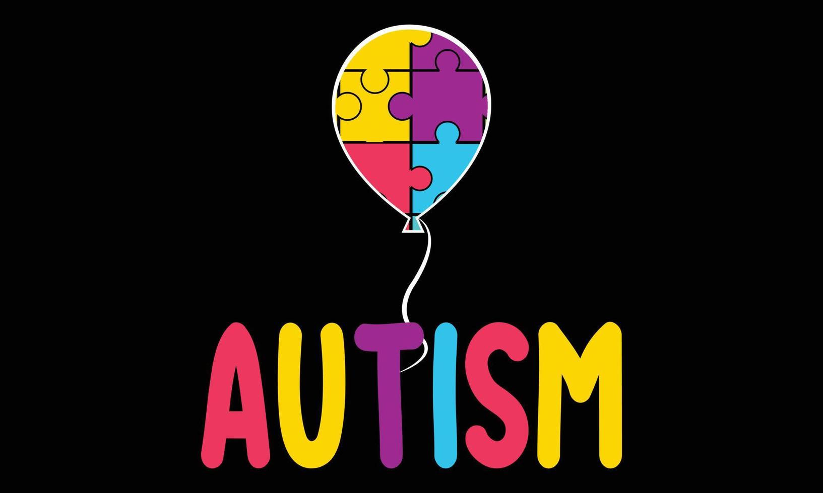 Happy Autism Awareness Day Typografie T-Shirt Design. kreative kinder des motivierenden autismustagestypografie-t-shirts und typografieautismusvektorillustration. vektor