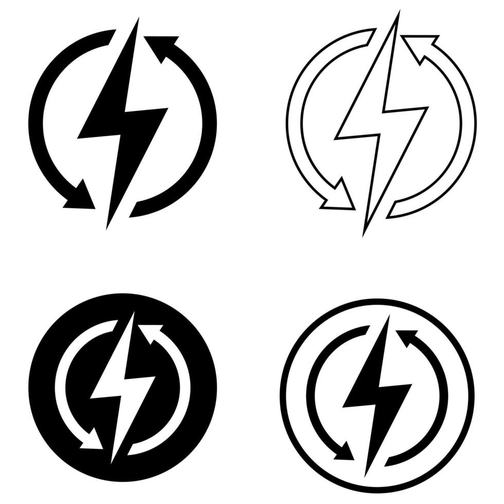 förnybar energi vektor ikon uppsättning. återvinna illustration tecken eller symbol samling.