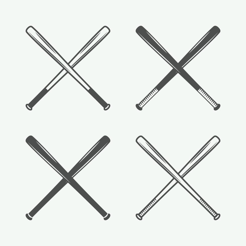 uppsättning av årgång baseboll logotyper, emblem, märken och design element. vektor illustration