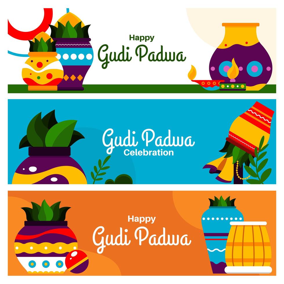 gudi padwa-banner vektor