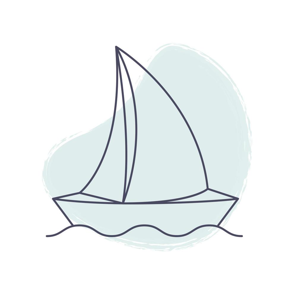 Tourismus Symbol. Segeln Yacht Symbol Illustration auf ein Welle vektor