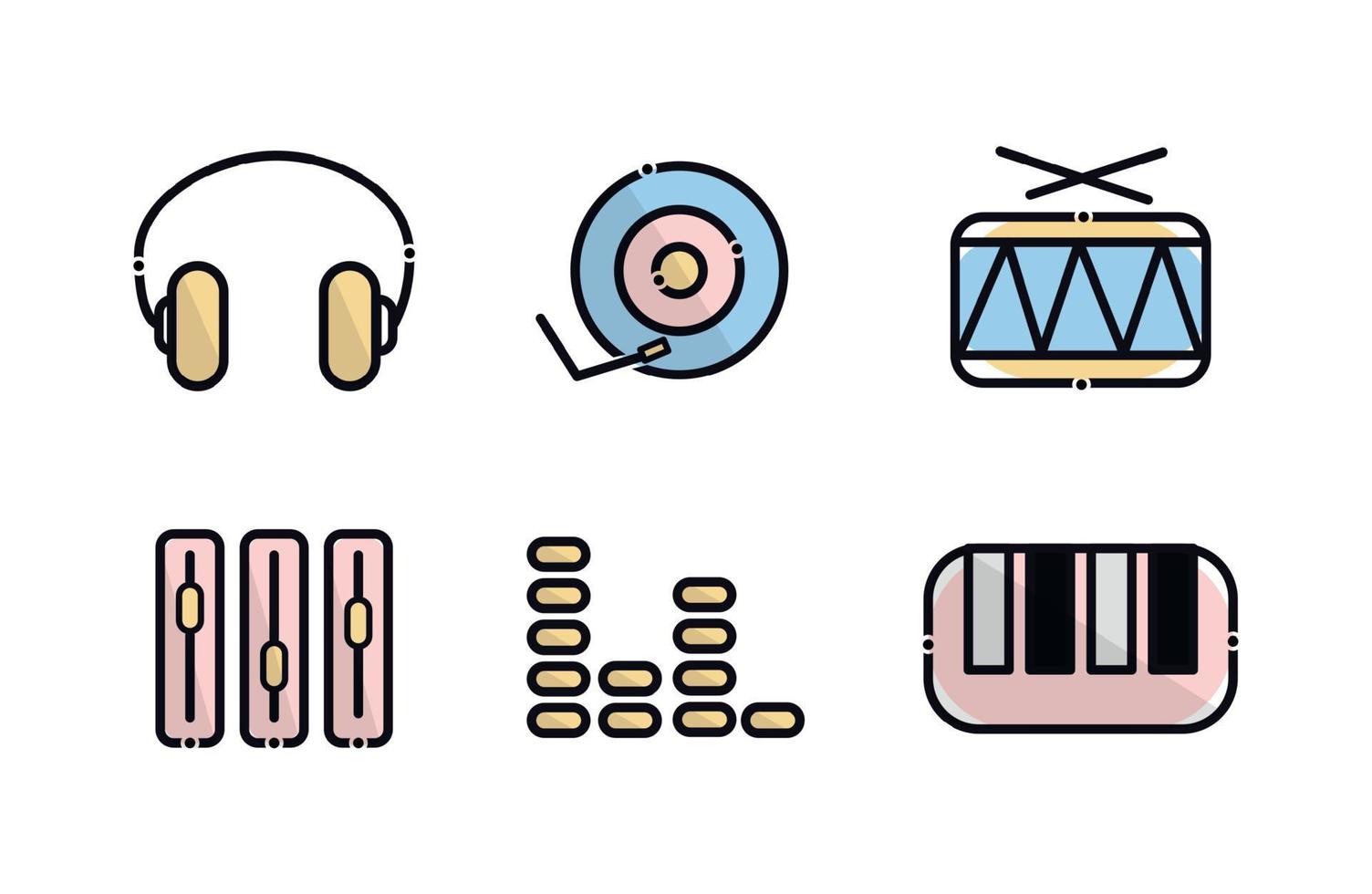Musik, Musical Instrumente, Symbole, Symbole. vektor
