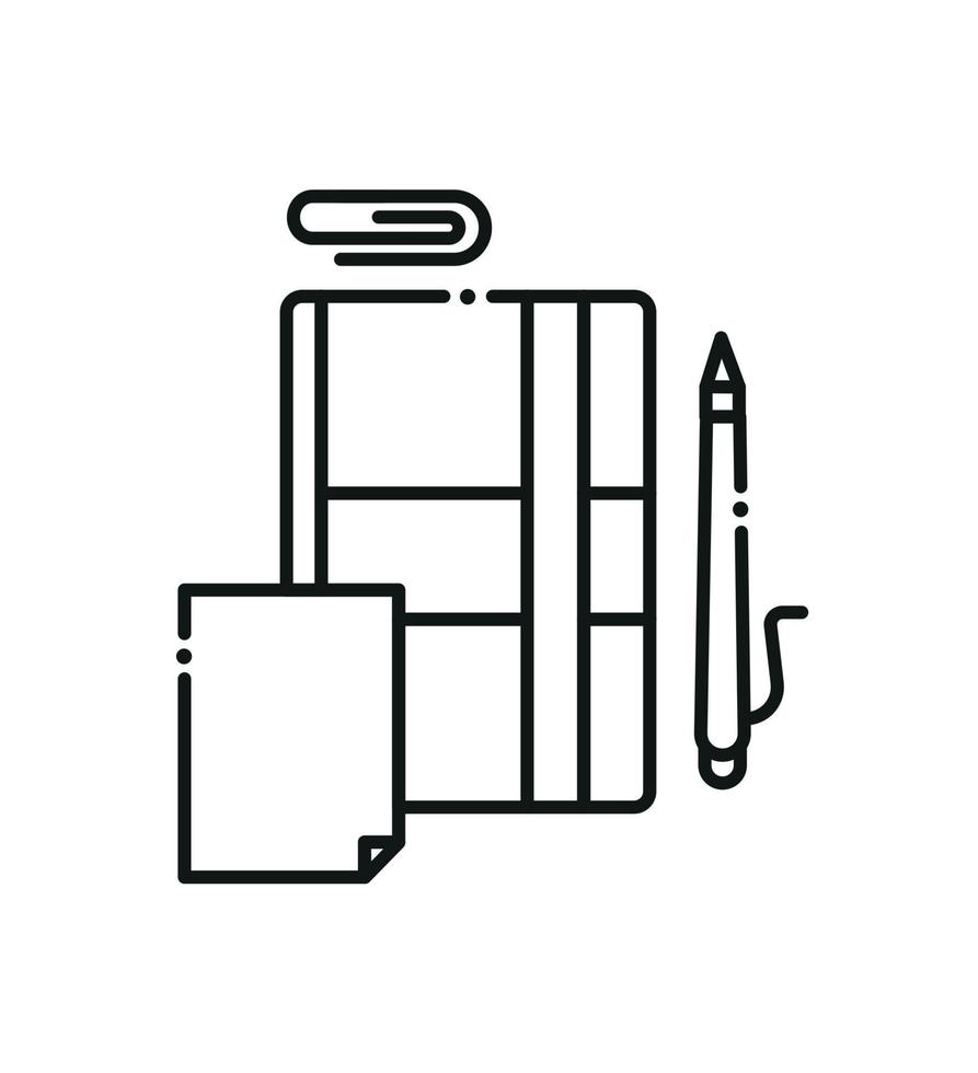 skrivning ikon. linjär stil. hobby vektor illustration.