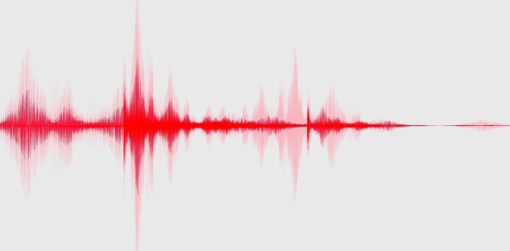 rote digitale Schallwelle auf weißem Hintergrund vektor