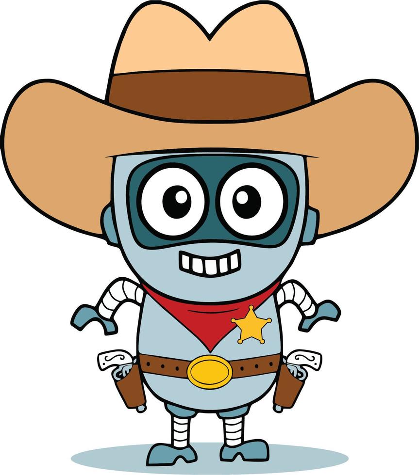 unge robot sheriff tecknad serie vektor