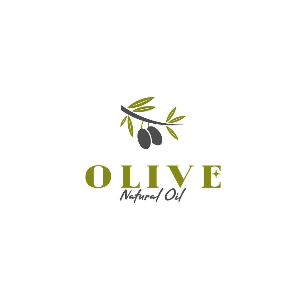 Vektor Blatt und Olive Öl Logo Design Konzept Illustration Idee