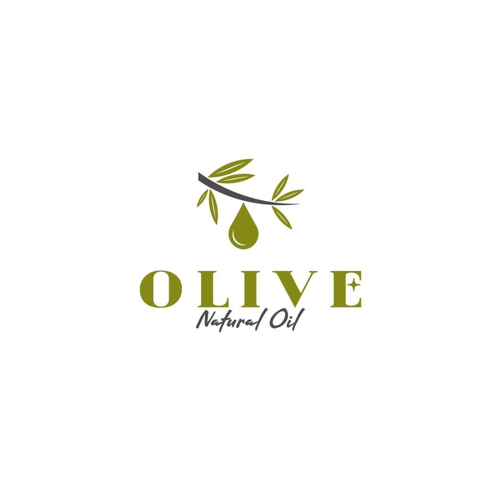 Vektor Blatt und Olive Öl Logo Design Konzept Illustration Idee