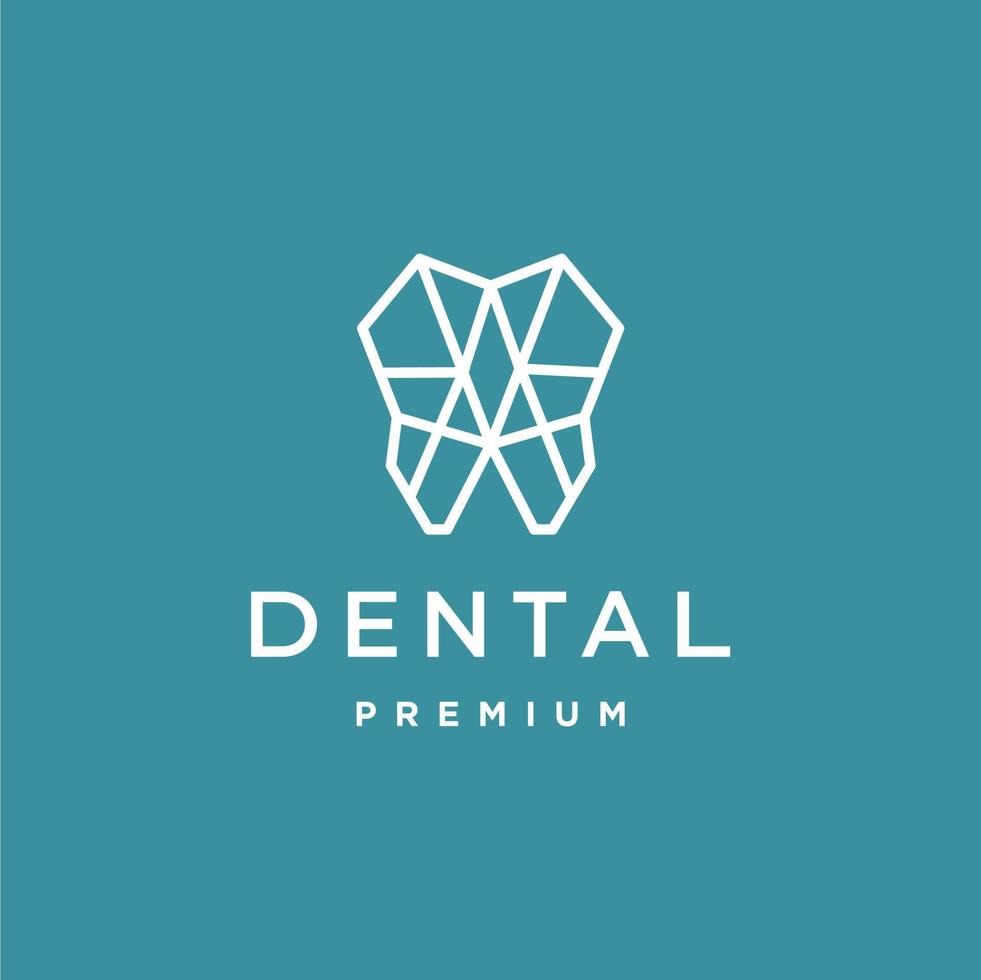 abstrakt geometrisk tand logotyp, dental vård implantera tand logotyp vektor illustration abstrakt minimal design