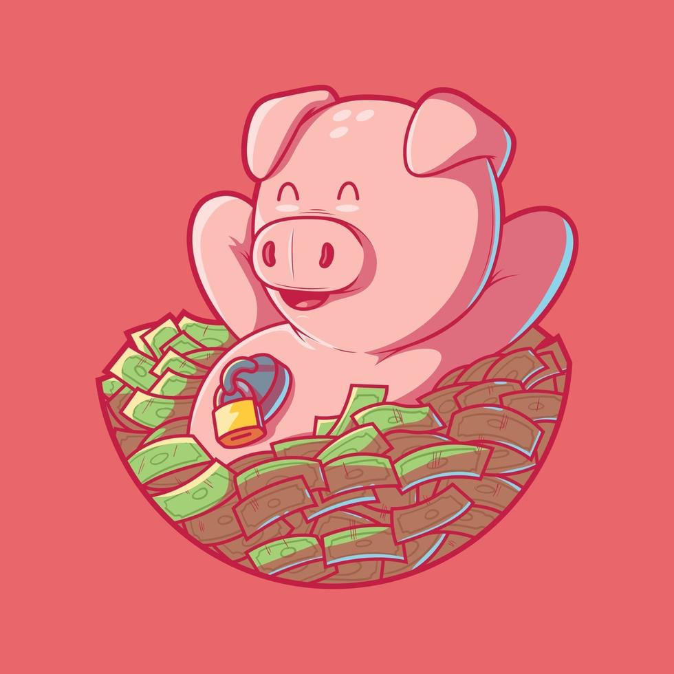 Sparschwein Vektor-Illustration. Einsparungen, Geld, Finanzen Design-Konzept. vektor