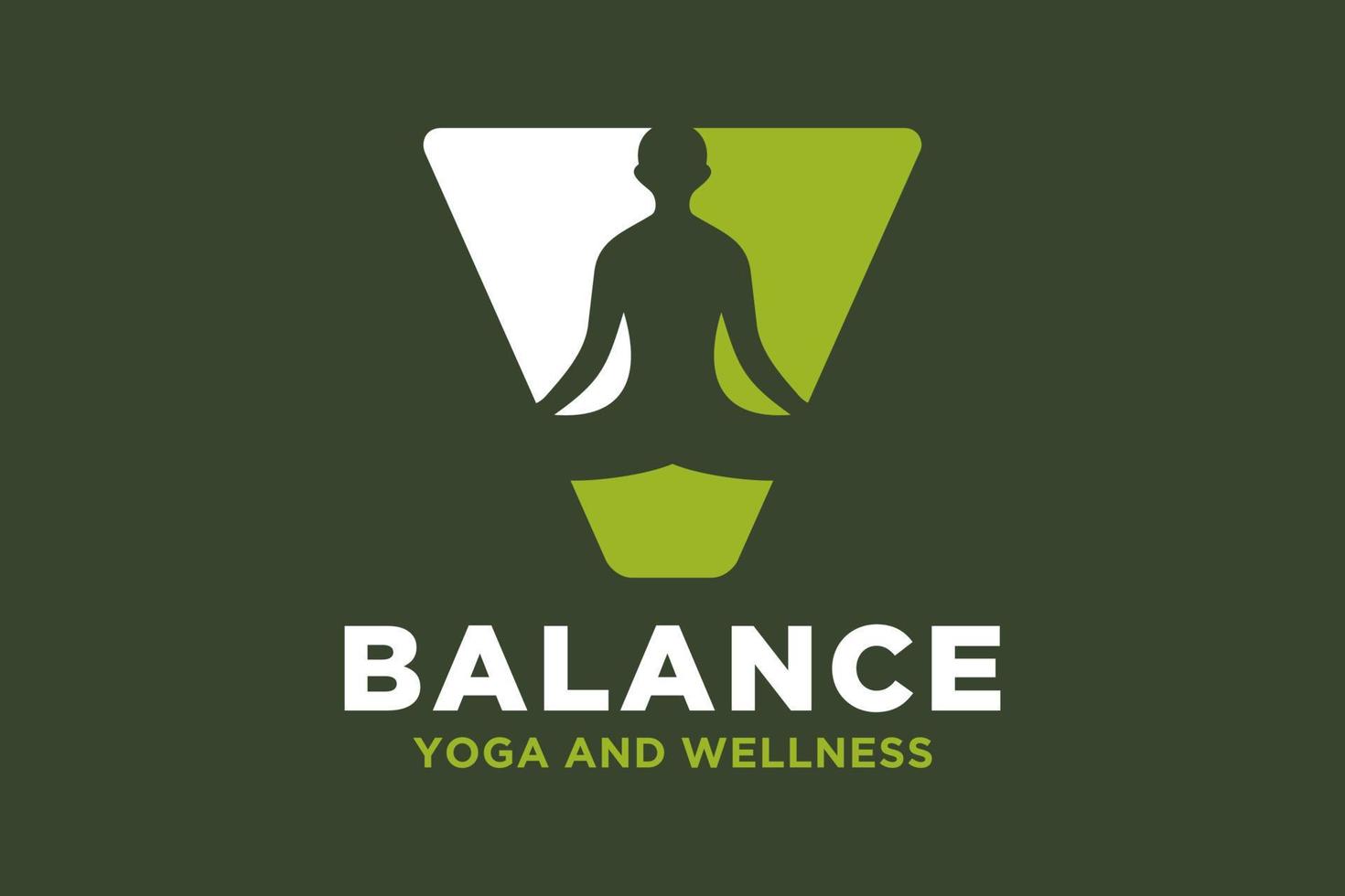 Vektor v Initiale Logo mit Yoga Design Konzept.