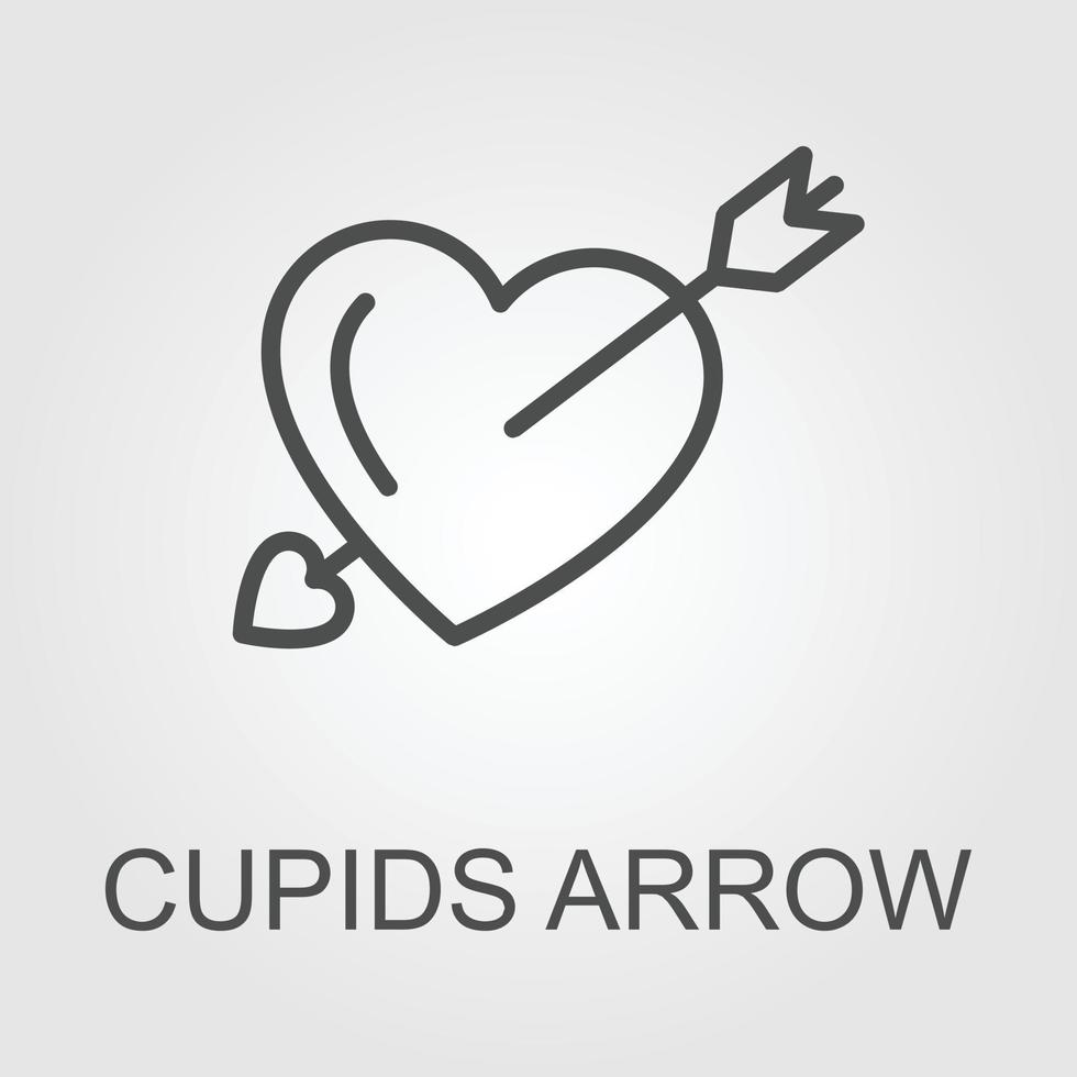 hjärta vektor ikon. kärlek symbol. hjärtans dag tecken. cupid's pil. hand dragen klotter. kärlek tecken. hjärta med pil