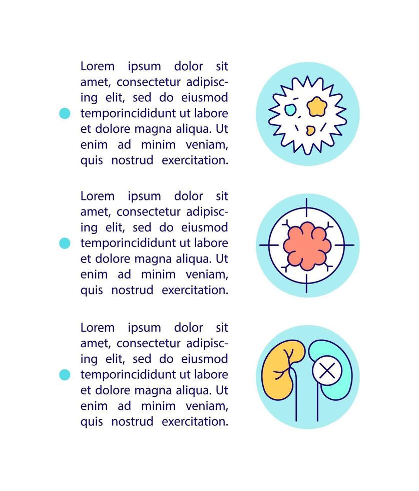 Konzeptlinien-Symbole für Mikroplastik-Gesundheitseffekte mit Text vektor