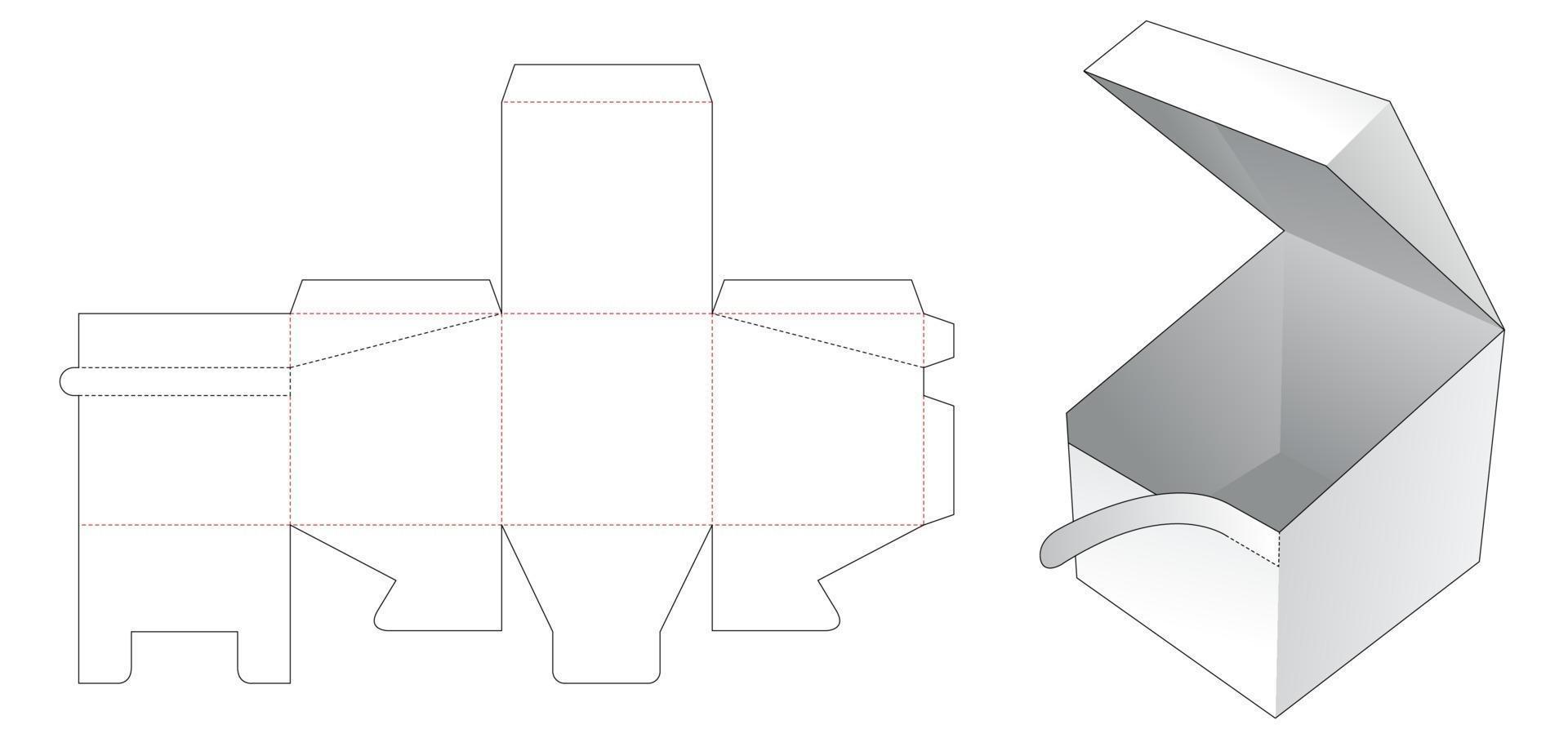 Reißverschluss oben Flip Box gestanzte Vorlage vektor