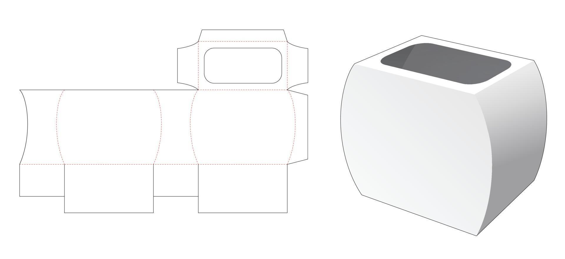 Glas geformte Briefpapierbox gestanzte Schablone vektor