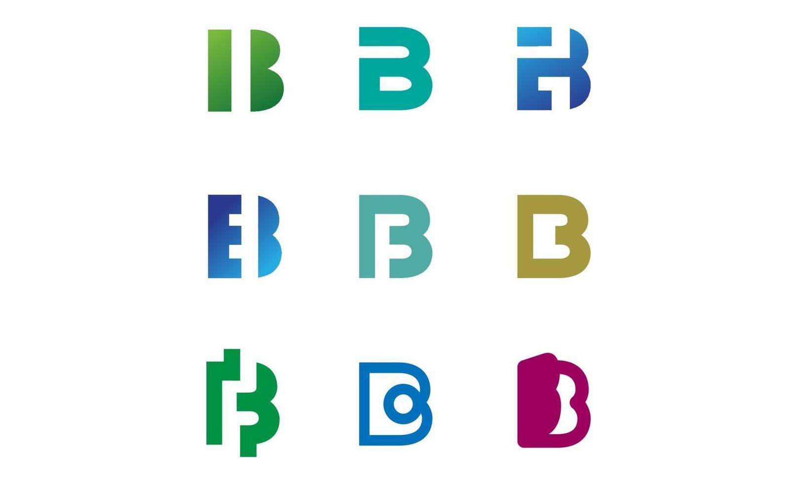 ställa in bokstaven b logotyp mall vektorillustration vektor