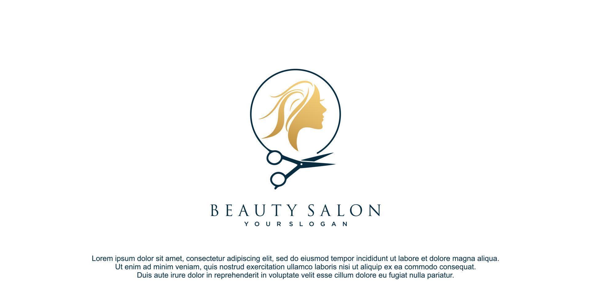 skönhet salong logotyp design premie vektor
