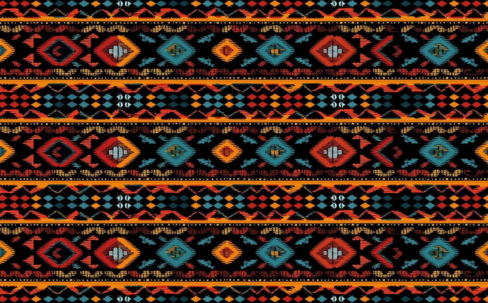 etnisk abstrakt ikat mönster. sömlös mönster i stam, folk broderi, mexikansk stil. aztec geometrisk konst prydnad print.design för matta, tapet, Kläder, omslag, tyg, omslag, textil- vektor