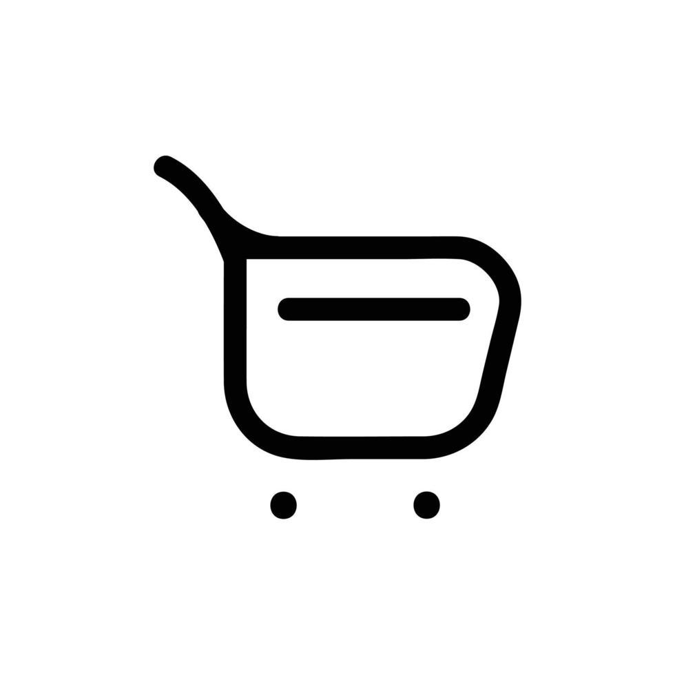 Einkaufen Vektor Symbol, Gliederung Stil, isoliert auf Weiß Hintergrund.