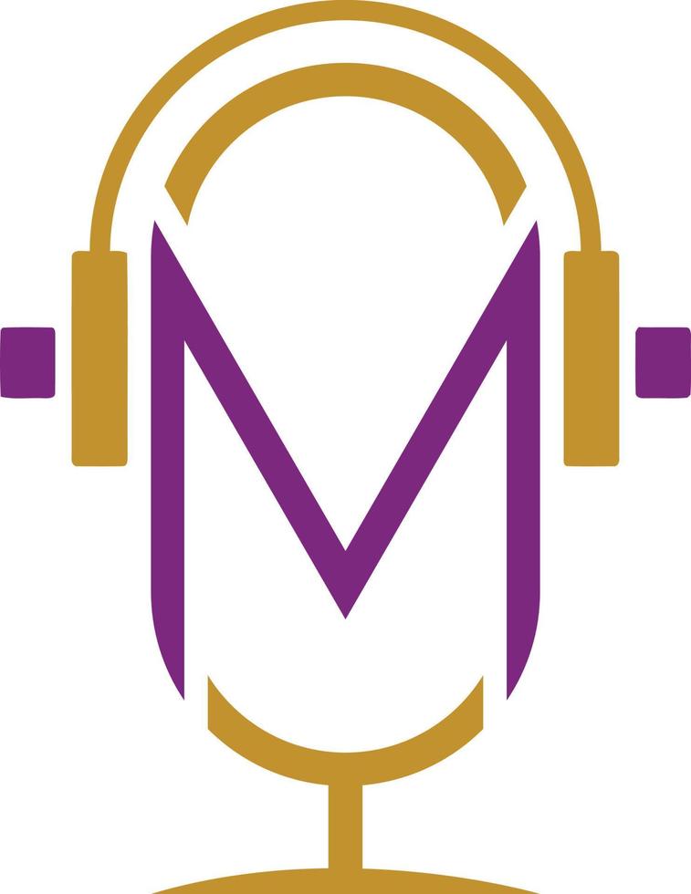 podcast m logotyp aning vektor