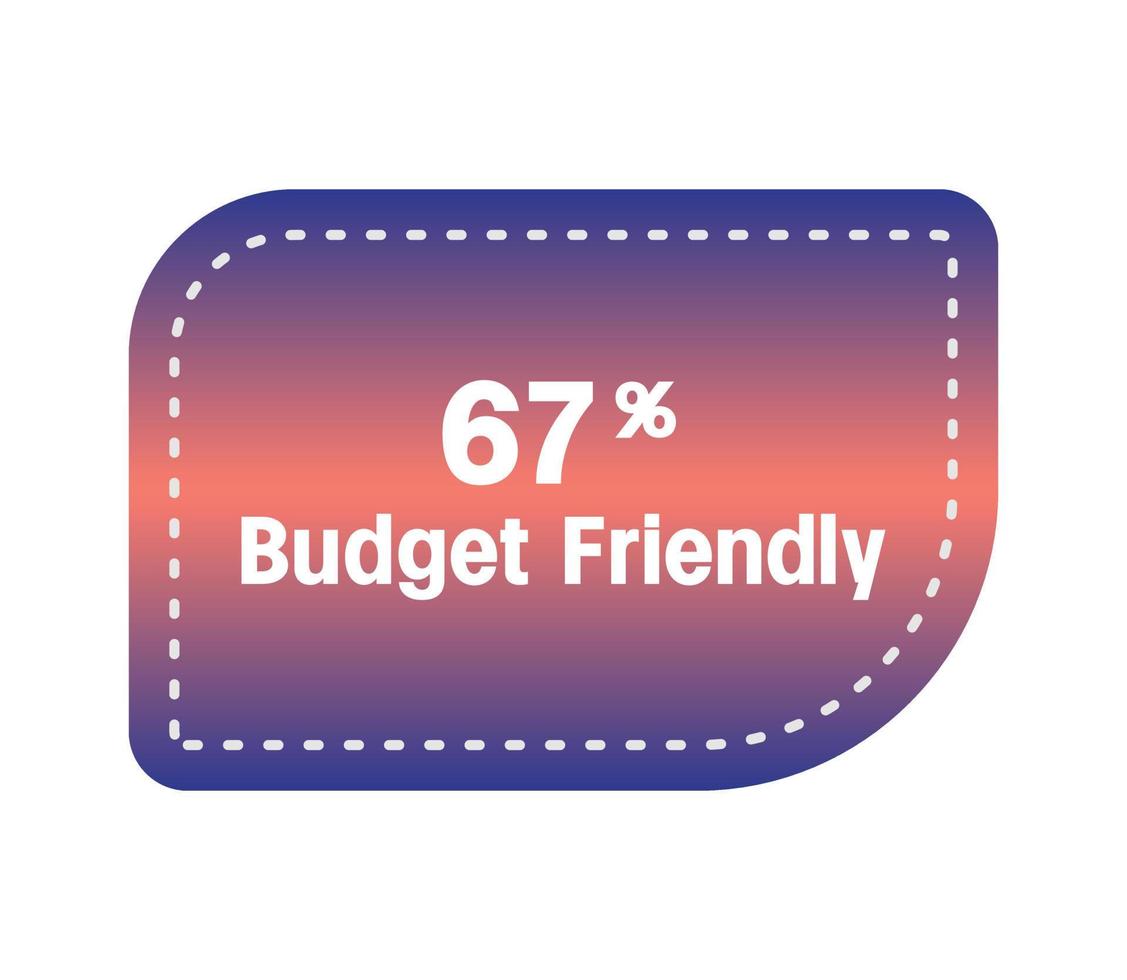 Budget freundlich Prozentsatz Vektor Kunst, Illustration von Warnung Zeichen Banner Banner. elegant Design mit Gradient Farben isoliert auf Weiß Hintergrund