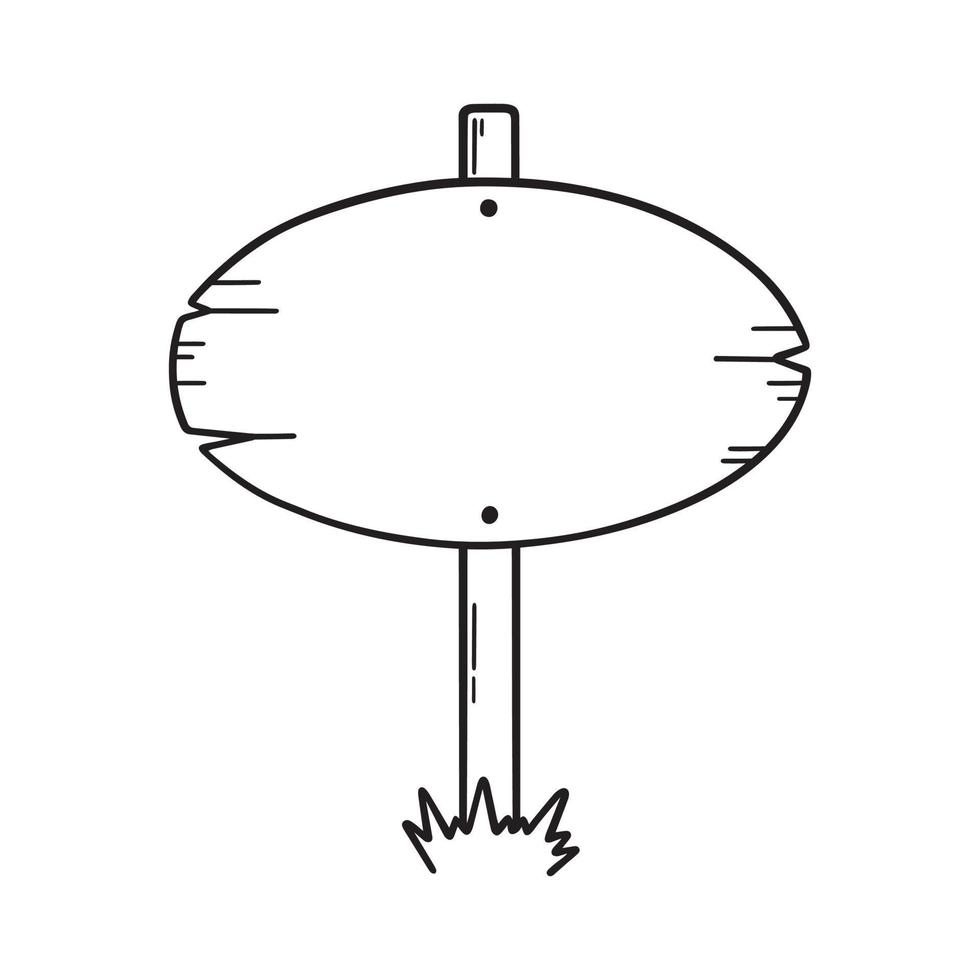 trä- väg tecken klotter. trä- riktning tecken i skiss stil. hand dragen vektor illustration isolerat på vit bakgrund.