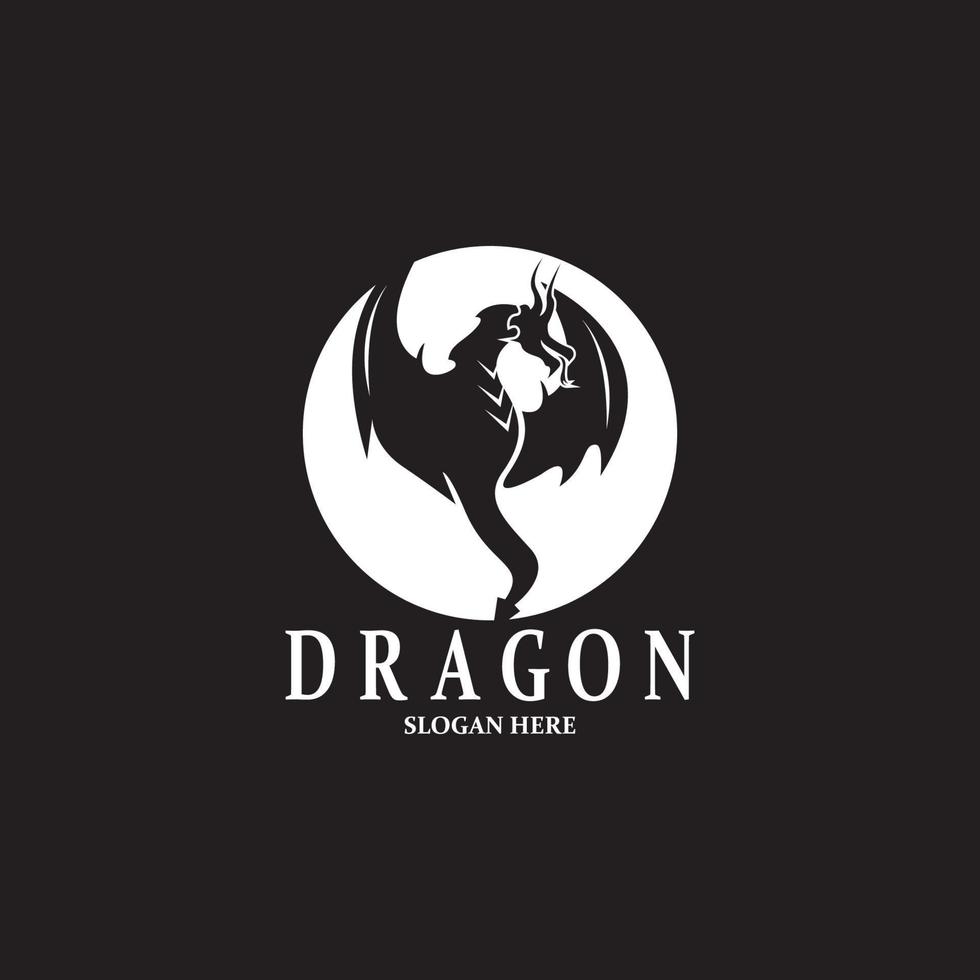 Drachen Silhouette Symbol Symbol Vektor Illustration