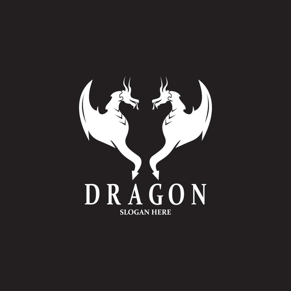 Drachen Silhouette Symbol Symbol Vektor Illustration