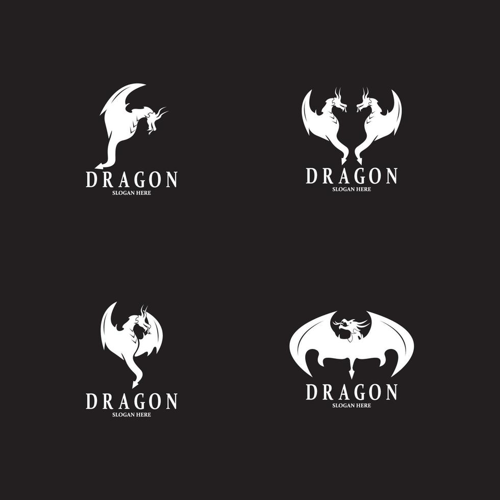 Drachen Silhouette Symbol Symbol Vektor Illustration