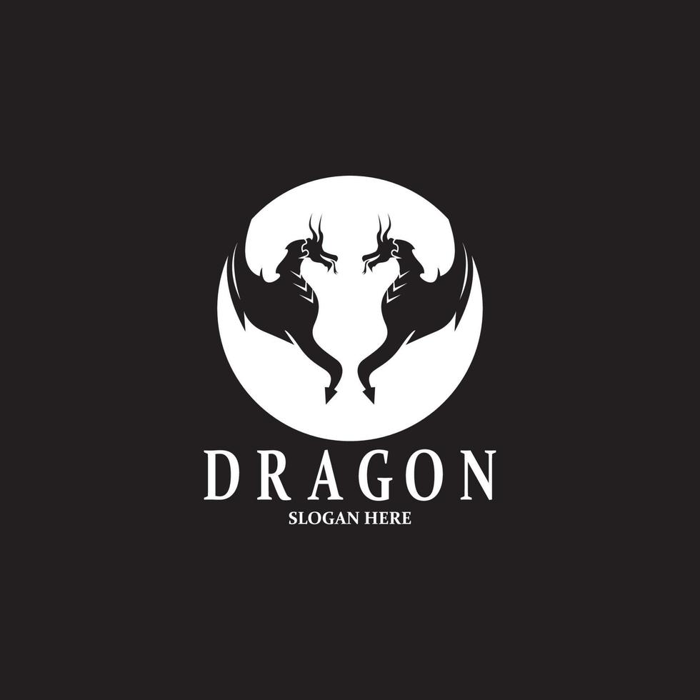 Drachen Silhouette Symbol Symbol Vektor Illustration