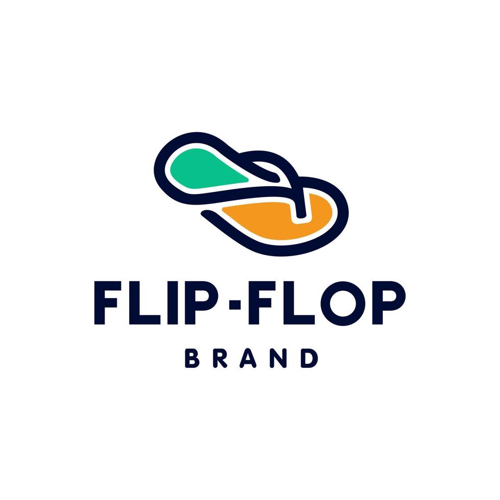 flip flop sandal logotyp ikon vektor design. modern linje logotyp vektor abstrakt konst av en Flip flops fot ha på sig