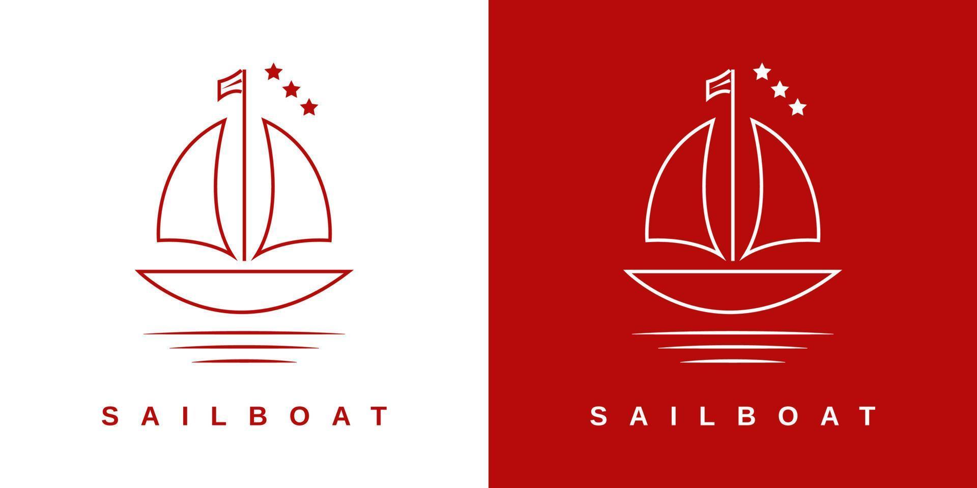 Segelboot Logo Design mit ein einfach Konzept. können Sein benutzt zum Ihre Geschäft und Unternehmen vektor