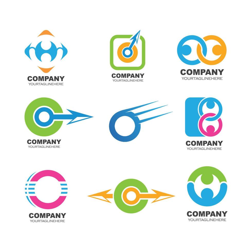cirkel ringa logotyp vektor för företag design