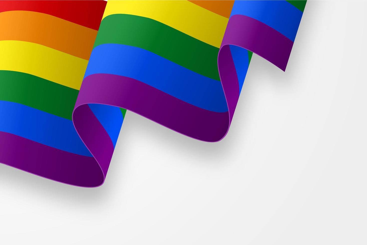 de HBTQ regnbåge realistisk vinka flagga. regnbåge flagga. stolthet månad. symbol av lesbisk, Gay, bisexuell, trans vektor